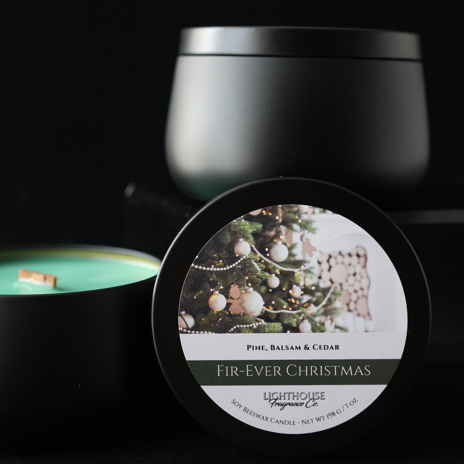 black candle tin name fir ever christmas