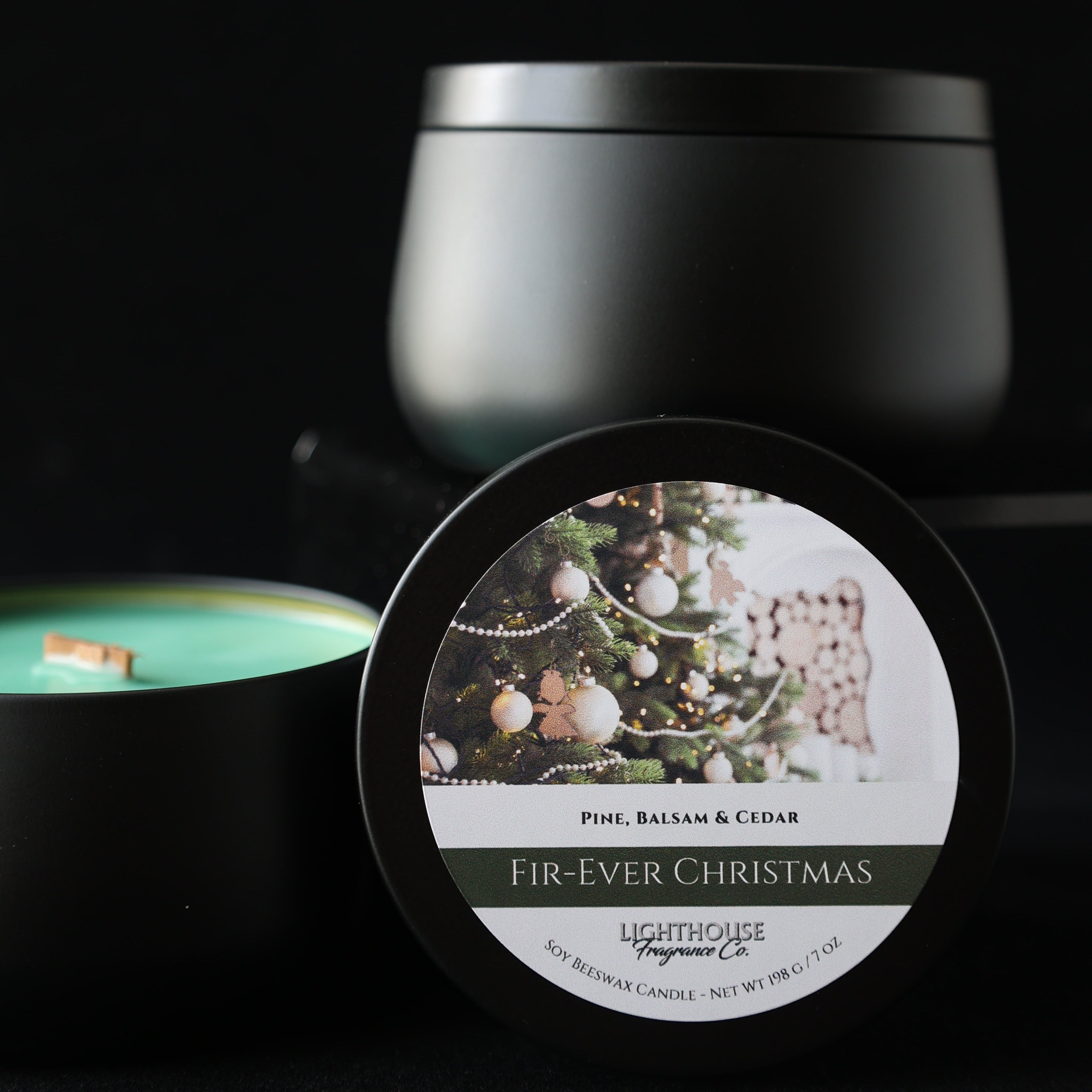black candle tin name fir ever christmas