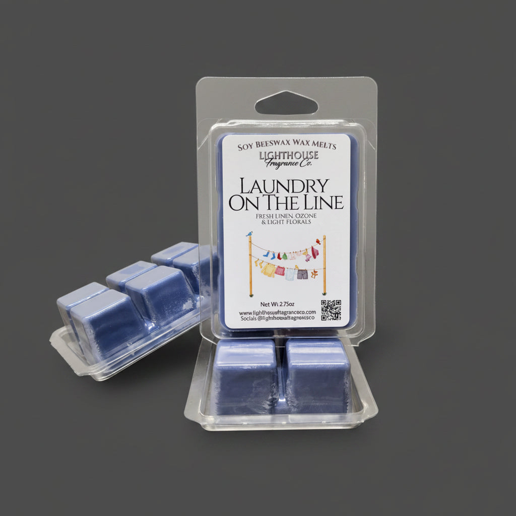 Wax melts on a grey background